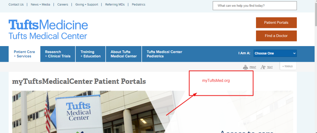 Tufts Patient Portal 